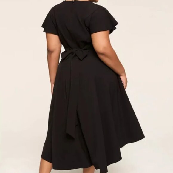 BLACK Lane Bryant Black Lena High Low Scuba Dress - 26 EUC BLACK - Picture 3 of 14